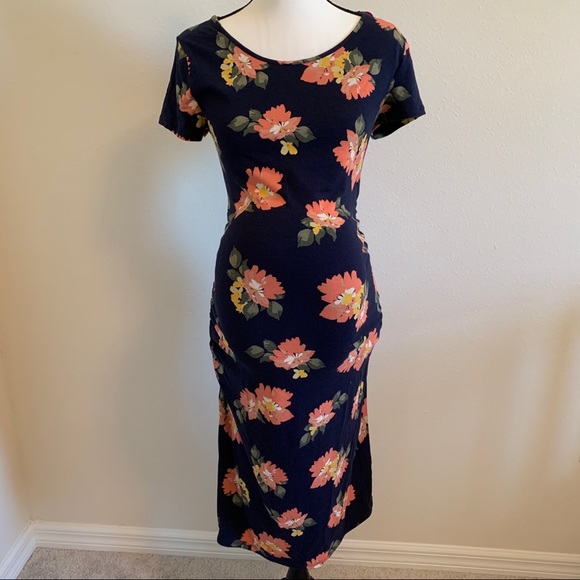 Maternity Floral T-Shirt Dress - Picture 1 of 12